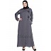 Designer Nida abaya with handwork- Grey